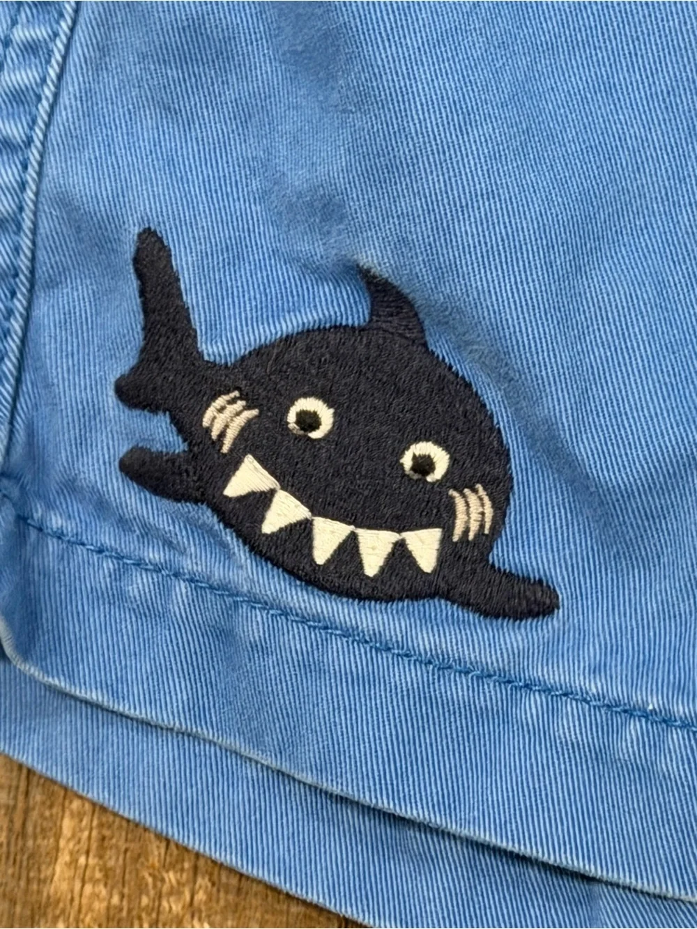 Gymboree Blue Kids Shark Embroidered Shorts Boys Sz 3T blue